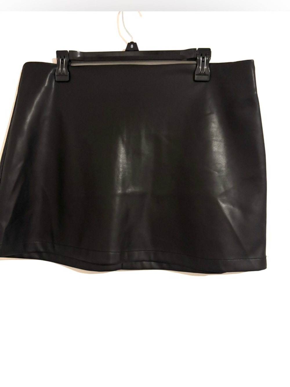 barIII Size L Classic Black Vegan Faux Leather Mini Skirt